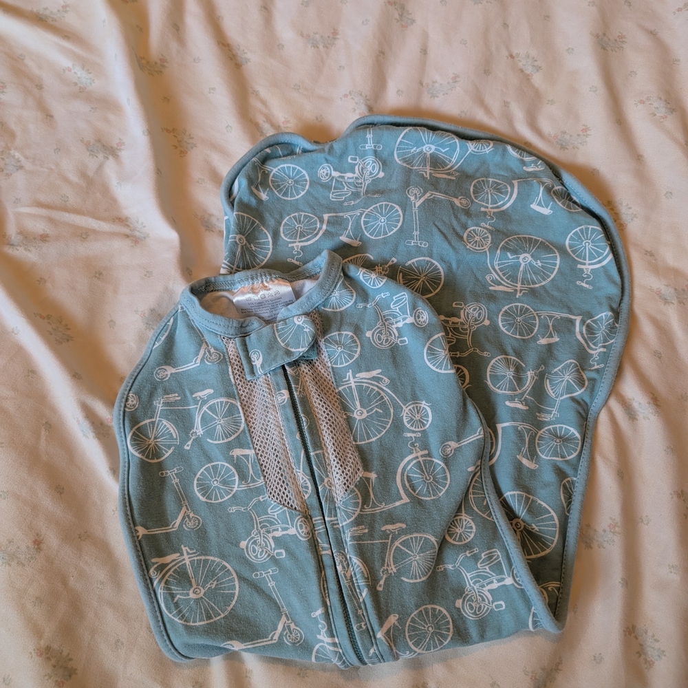 (3 For $20) Bicycle Print Woombie Swaddle